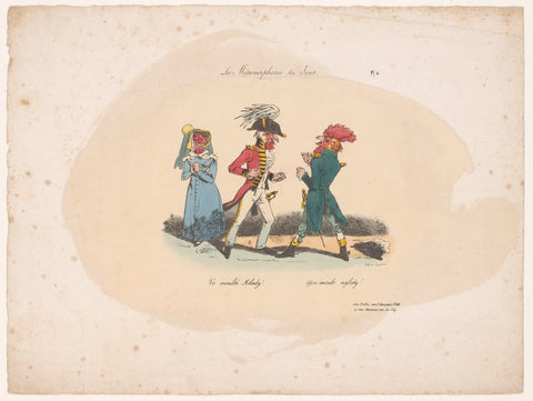 Two cocks quarrel over a hen, Jean Ignace Isidore Gérard Grandville, 1829 Canvas Print