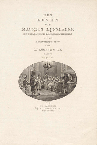 Title page for: Adriaan Pietersz. Loosjes,'Het Leven van Maurits Lijnslager', 1808, Reinier Vinkeles (I), 1808 Canvas Print