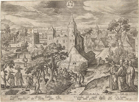 September: the parable of the arid fig tree, Adriaen Collaert, 1585 Canvas Print