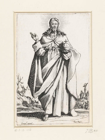 Christ as Salvator Mundi, Jacques Callot, 1631 Canvas Print