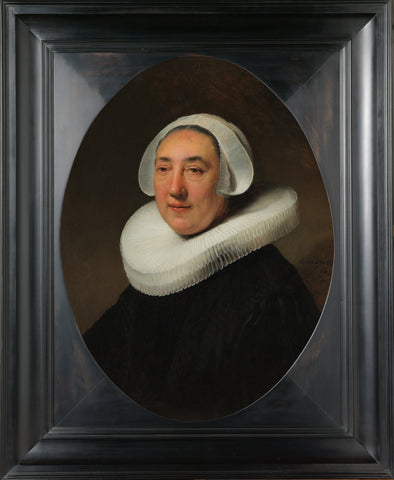 Portrait of Haesje Jacobsdr van Cleyburg, Rembrandt van Rijn, 1634 Canvas Print