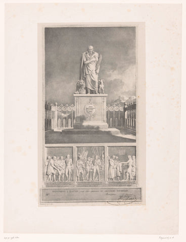 Design for a statue of General Jean-Charles Pichegru, Alexandre Evariste Fragonard, c. 1818 - c. 1819 Canvas Print