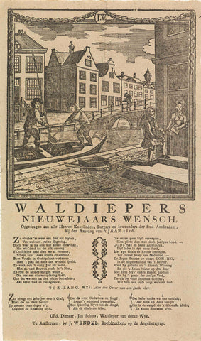 New Year's wish of the Amsterdam waldiepers, 1816, Jan Oortman (Sr.), 1815 - 1816 Canvas Print