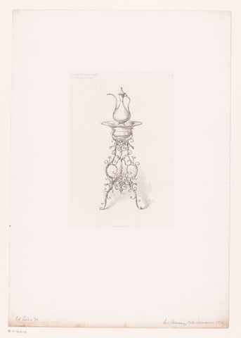 Liturgical jug on a stand, possibly a sink, Edouard Lièvre, 1863 Canvas Print