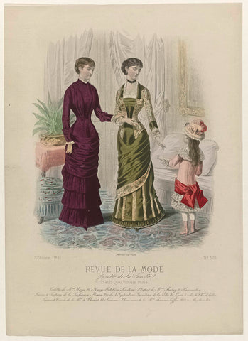 Revue de la Mode, Gazette de la Famille, 1881, 10th year, No. 509: Toilettes de Mme Bazin (...), anonymous, 1881 Canvas Print