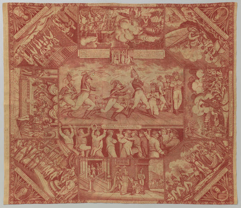 Handkerchief with images from the life of Napoleon, anonymous, c. 1813 Canvas Print