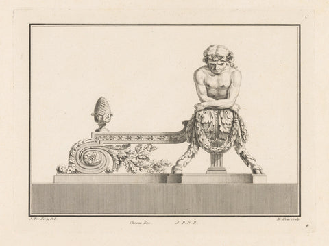 Vuurbok met man, Augustin Foin, 1775–1790 Canvas Print