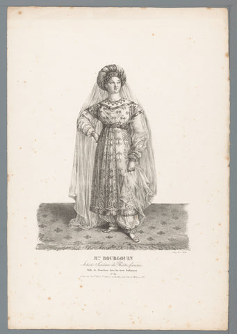 Portrait of Marie-Thérèse Bourgoin as Roxelane in Les trois Sultanes, Alexandre Marie Colin, 1823 - 1824 Canvas Print