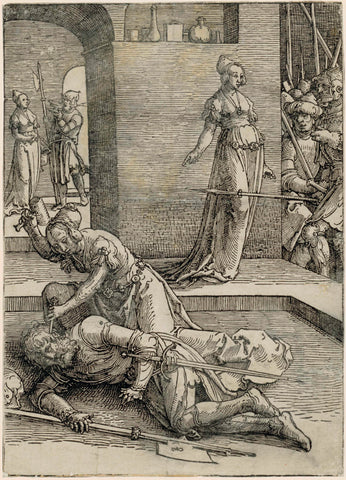 Jaël kills Sisera, Lucas van Leyden, 1515 - 1519 Canvas Print