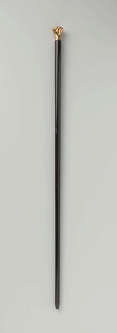 Walking stick of ebony with button of red gold, anonymous, 1878 Canvas Print