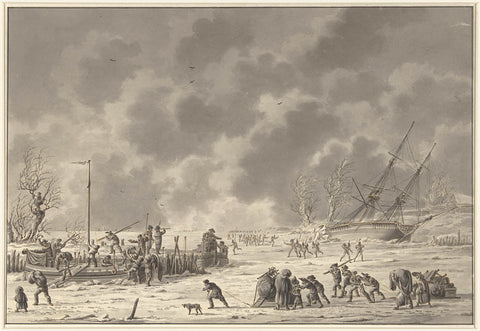 Flights from the Landzaten in Texel, January 1795, Dirk Langendijk, 1794 - 1795 Canvas Print