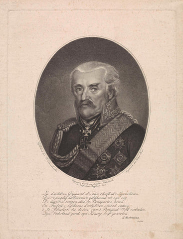 Portrait of Gebhard Leberecht von Blücher, William of Senus, 1815 - 1851 Canvas Print