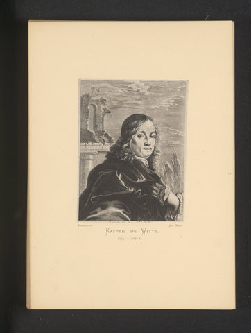 Reproduction of an engraving of a portrait of Gaspar the White by Richard Collin, Joseph Maes, c. 1872 - in or before 1877 Canvas Print