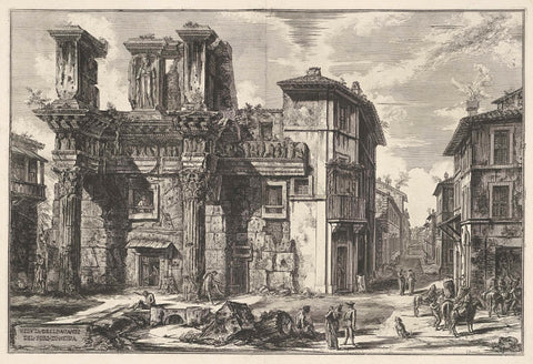 Forum of Nerva in Rome, Giovanni Battista Piranesi, 1748 - 1778 Canvas Print