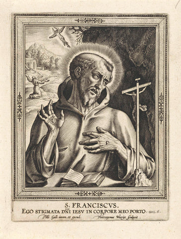 Saint Francis of Assisi, Hieronymus Wierix, 1563 - before 1610 Canvas Print