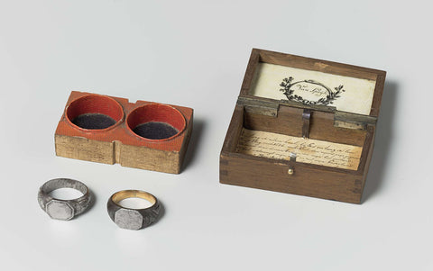 Oak box with mementos of Jan van Speijk, , after 1831 - after 1832 Canvas Print