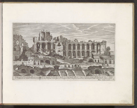 Ruins on the slopes of the Palatine Hill with the Casa di Augusto, Aegidius Sadeler, 1624 - 1650 Canvas Print